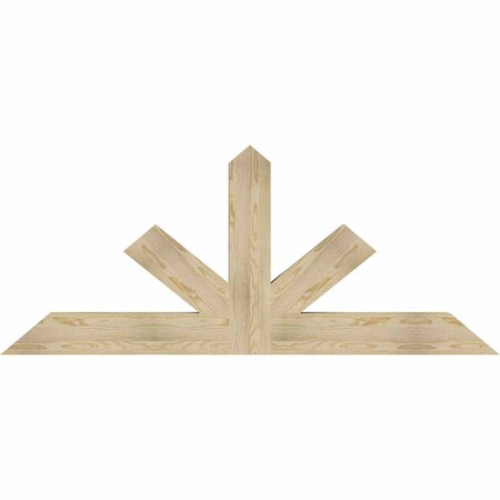 Ekena Millwork Saratoga Rough Sawn Timber Gable Bracket, Douglas Fir, 72"W x 30"H x 4"D x 6"F, 10/12 Pitch GBW072X30X0406SAR00RDF